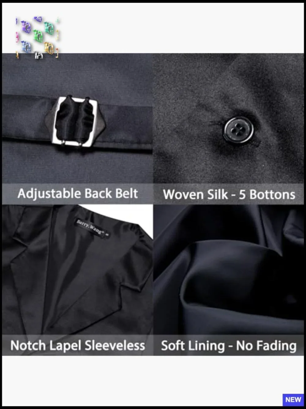 Slim Fit Formal Vest Set Lapel Collar Wedding Party Tuxedo Waistcoat Elegant